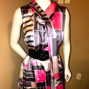 Color block tie front Blouse
